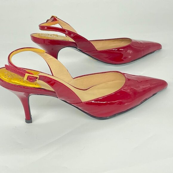 Cole Haan Air Fiona Sling Back Pumps Heels. EUC. 8 B Red Patent Leather - Picture 4 of 4